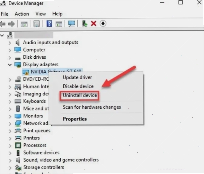 Biểu tượng dấu chấm than cảnh báo lỗi driver trên Device Manager