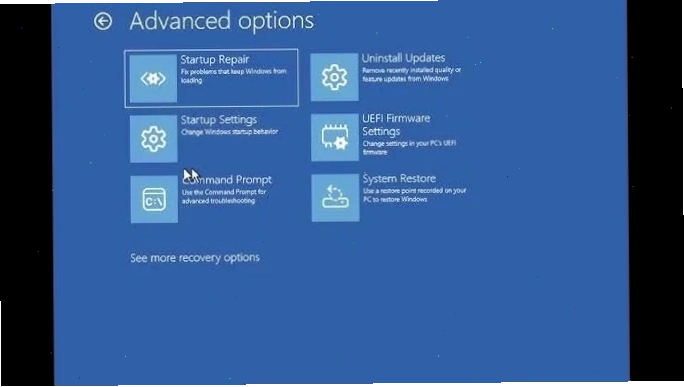 Built-in Windows 10 Repair Tools giao diện sửa lỗi