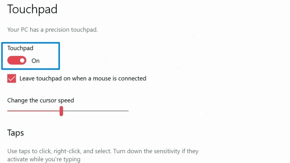 Bước 3 Chọn Touchpad