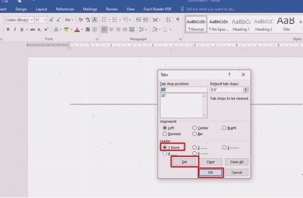 Cách bỏ Tab dấu chấm trong Word B3