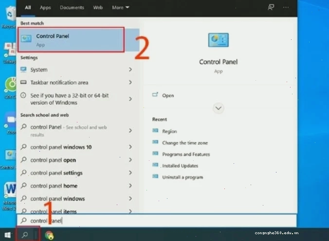 Cách chỉnh ngày tháng trong Excel bằng Control Panel