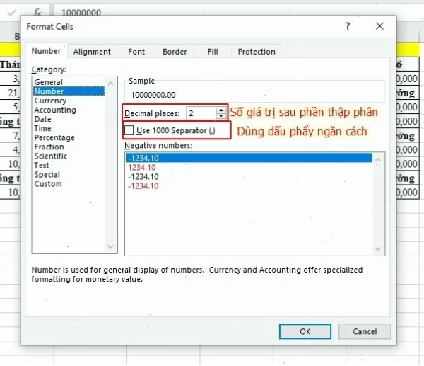 Cách định dạng chuẩn cho dữ liệu dạng số trong Excel