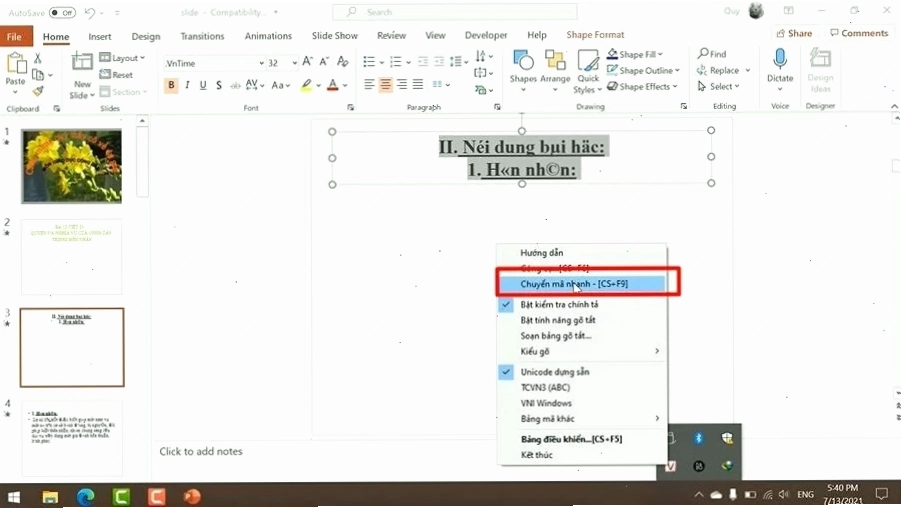 Cách sửa lỗi font chữ trong Powerpoint