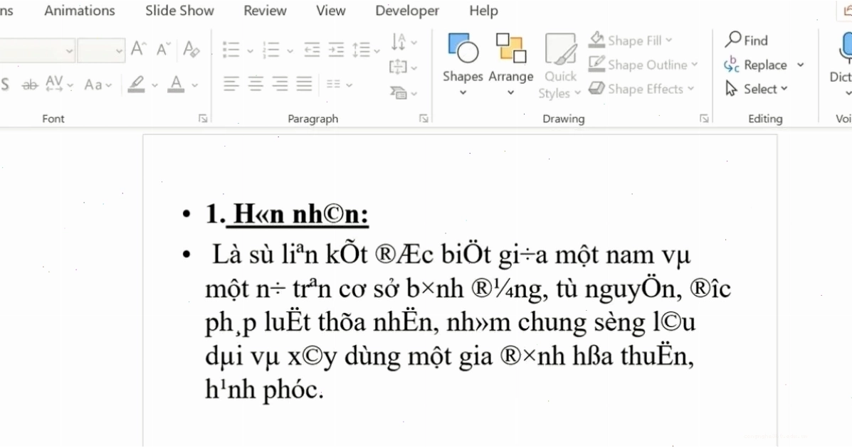 Cách sửa lỗi font chữ trong Powerpoint khi tải về