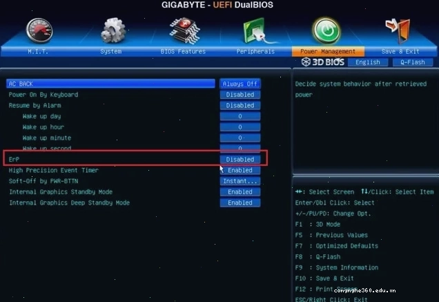 Cài đặt Deep Sleep trên Mainboard ASRock