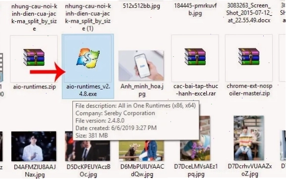 Cài đặt phần mềm All in one Runtimes để khắc phục lỗi 0xc000007b