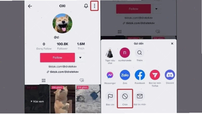Chặn trên Tiktok không cho người khác follow