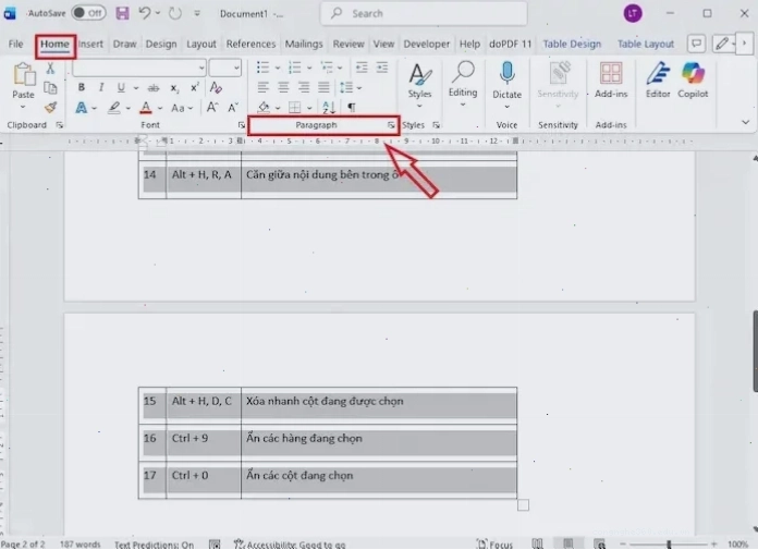 Chỉnh Sửa Thiết Lập Trong Thẻ Paragraph để Sửa Lỗi Bảng Bị Nhảy Trang Trong Word