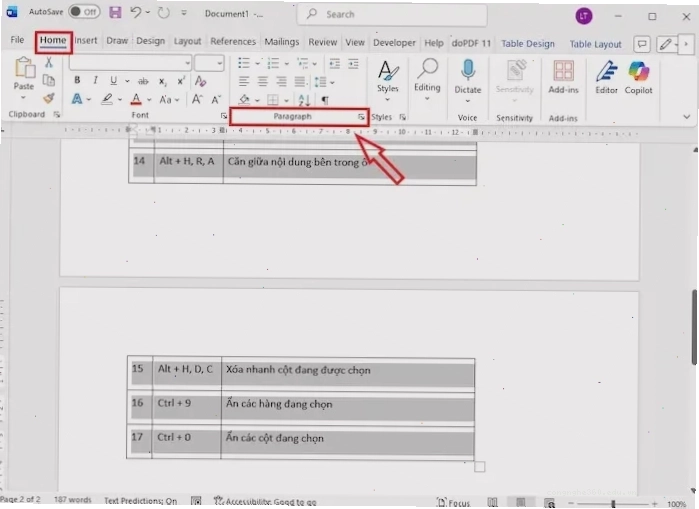 Chỉnh Sửa Thiết Lập Trong Thẻ Paragraph để Sửa Lỗi Bảng Bị Nhảy Trang Trong Word