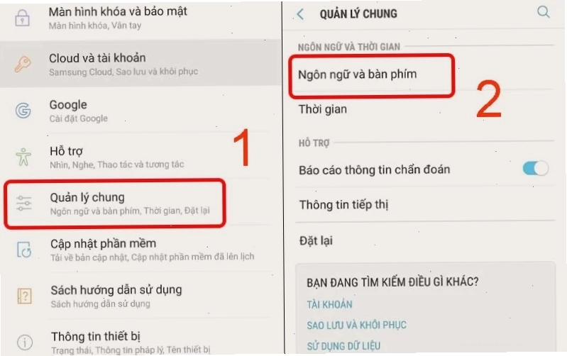Chọn Ngôn ngữ và bàn phím