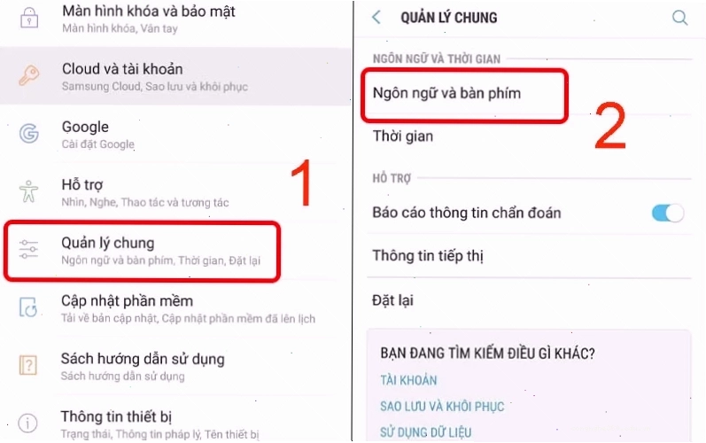 Chọn Ngôn ngữ và bàn phím để tắt sửa lỗi chính tả trên Oppo