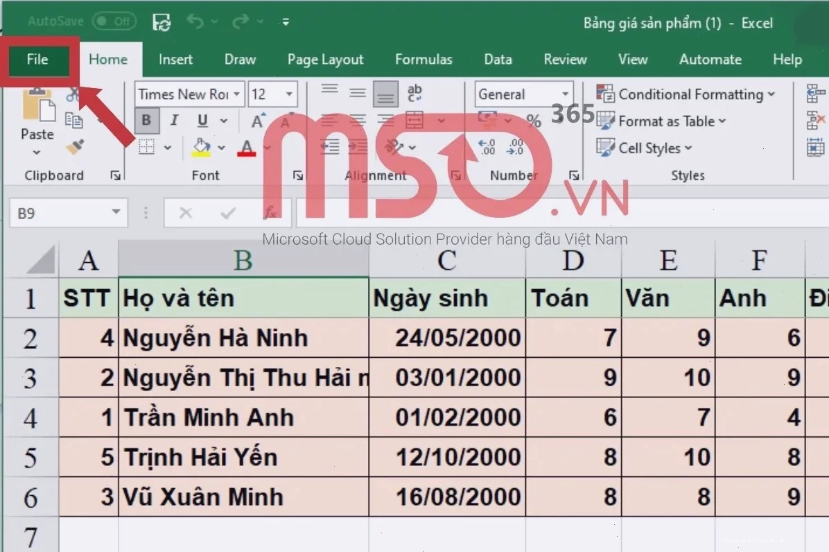 Chuyển dấu phẩy thành dấu chấm trong Excel trên phần mềm Excel