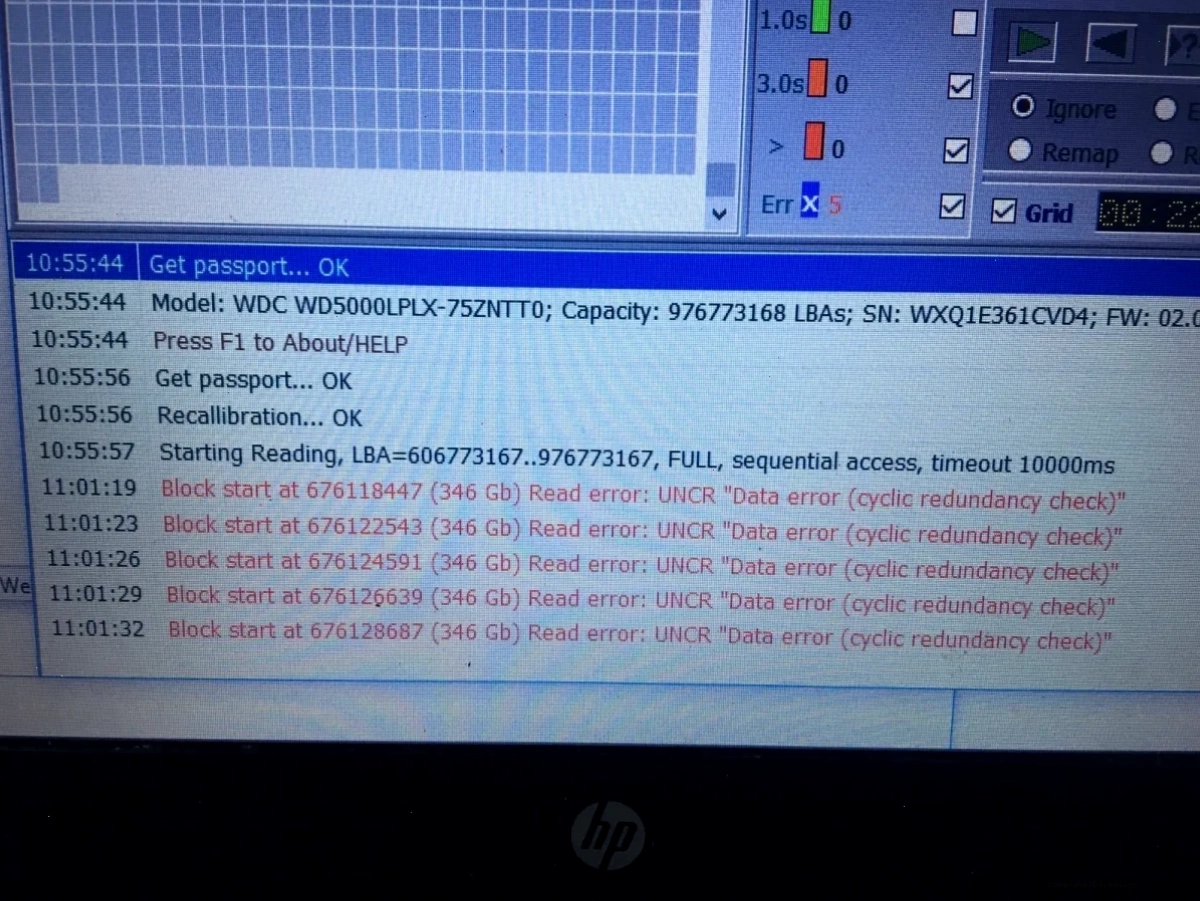 CrystalDiskInfo báo lỗi C5