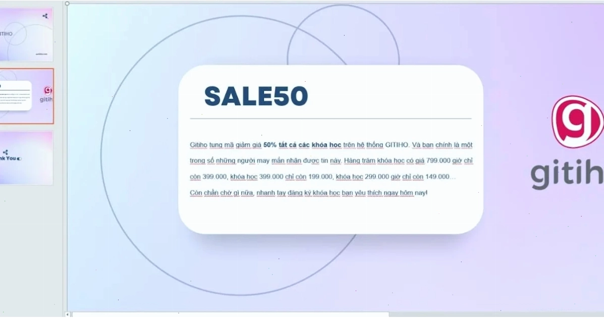 Dấu gạch chân đỏ dưới văn bản gây khó chịu khi thiết kế slide Powerpoint