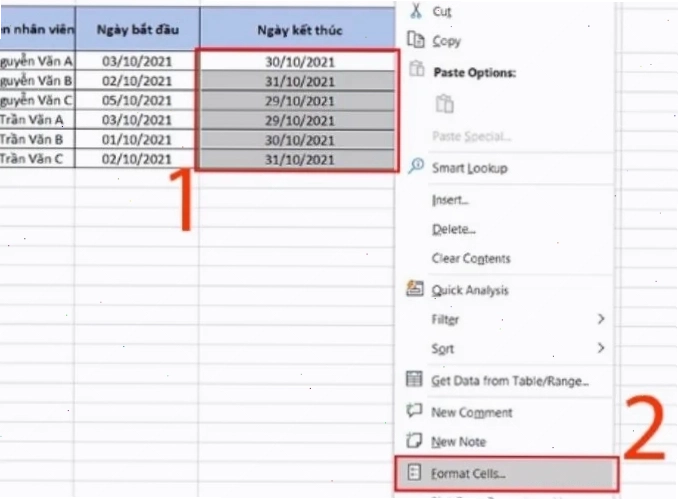 Dùng Custom Format để định dạng ngày tháng