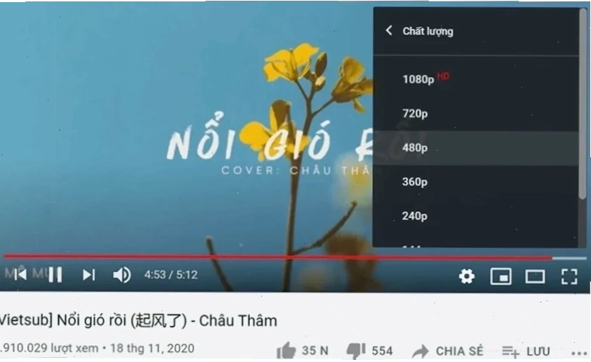 Giảm chất lượng video YouTube để cải thiện khả năng phát