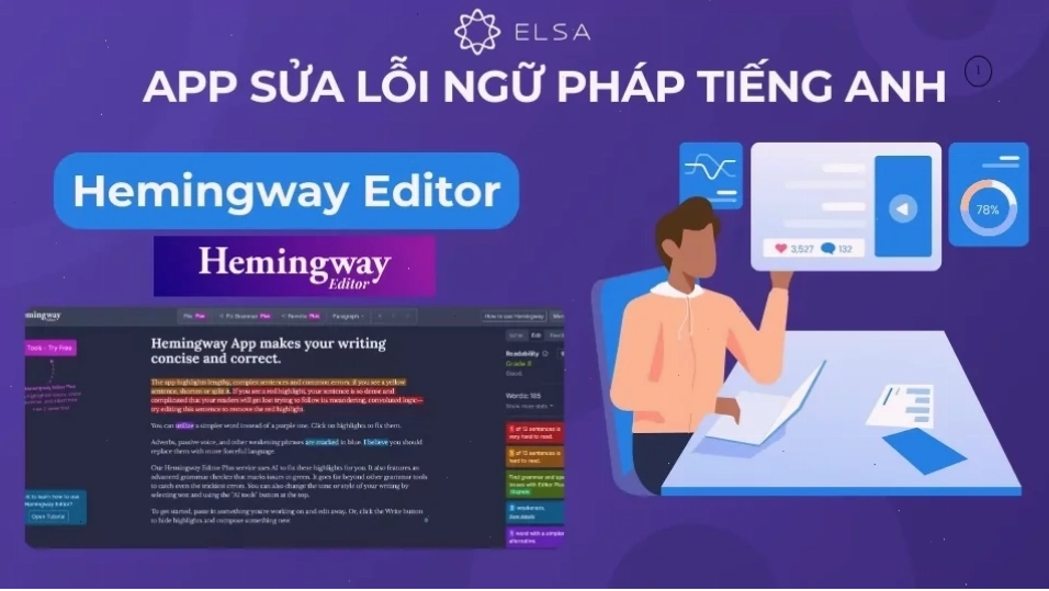 Hemingway Editor không tập trung sửa ngữ pháp từng từ mà hướng đến tối ưu trải nghiệm đọc