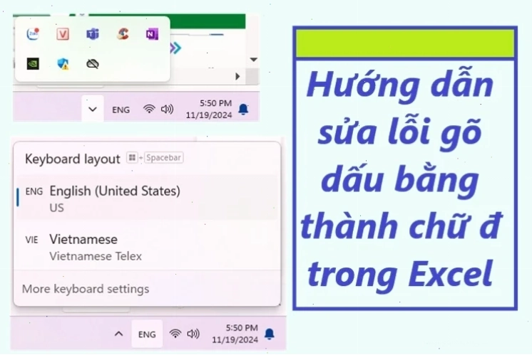 Hướng dẫn sửa lỗi gõ dấu bằng thành chữ đ trong Excel
