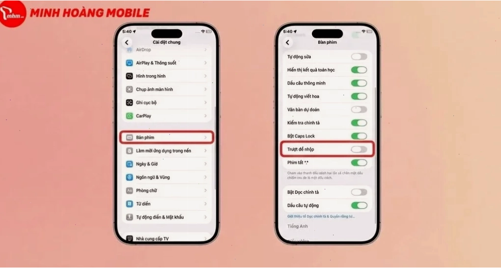 iPhone tự sửa lỗi bàn phím