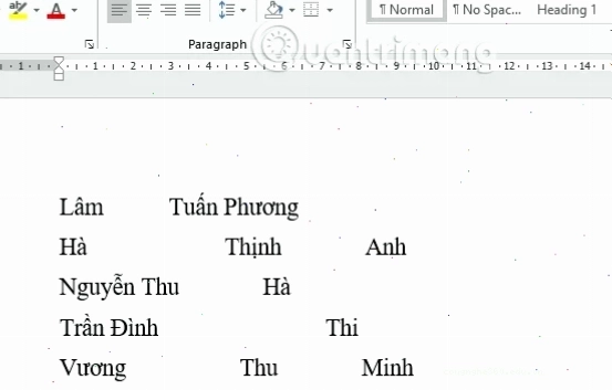 Khoảng trắng giữa các chữ trong Word trước và sau khi sửa