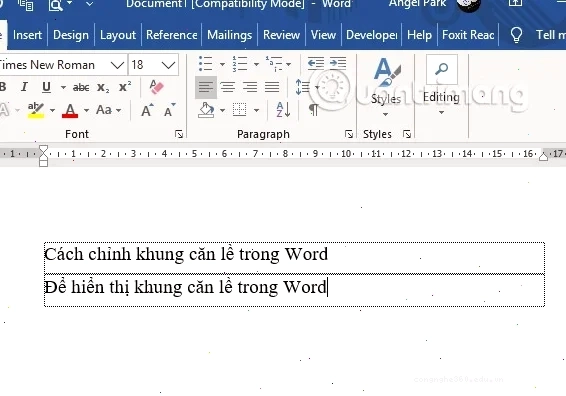 Khung căn lề hiển thị chuẩn xác