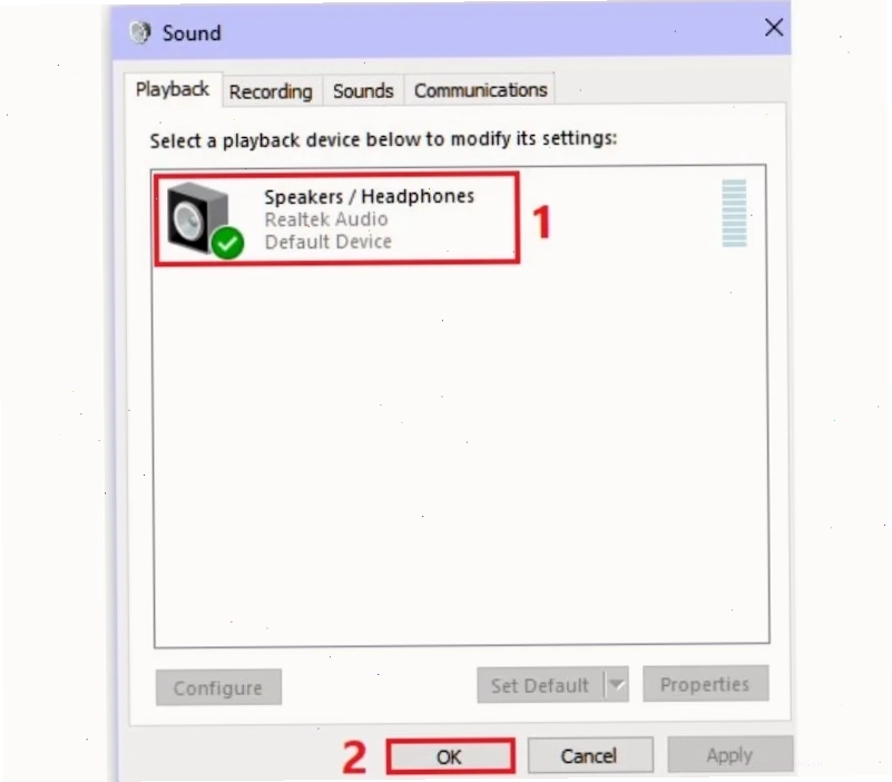 Kích hoạt chế độ Playback Devices trên laptop