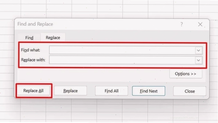 Loại bỏ khoảng trắng với Find and Replace