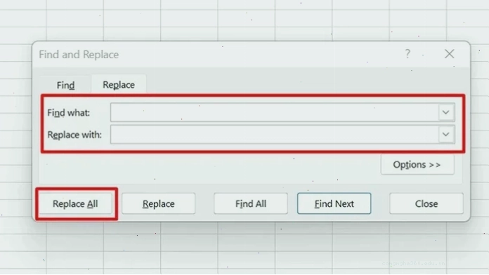 Loại bỏ khoảng trắng với Find and Replace trong Excel