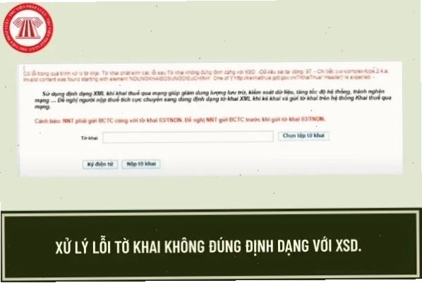 Lỗi Tờ khai không đúng định dạng với xsd trên phần mềm HTKK xử lý thế nào?