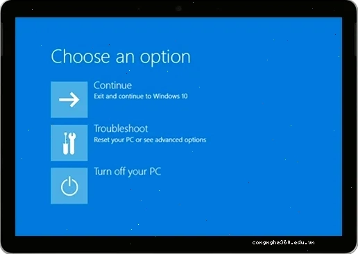 Màn hình Choose an Option trên Windows 10