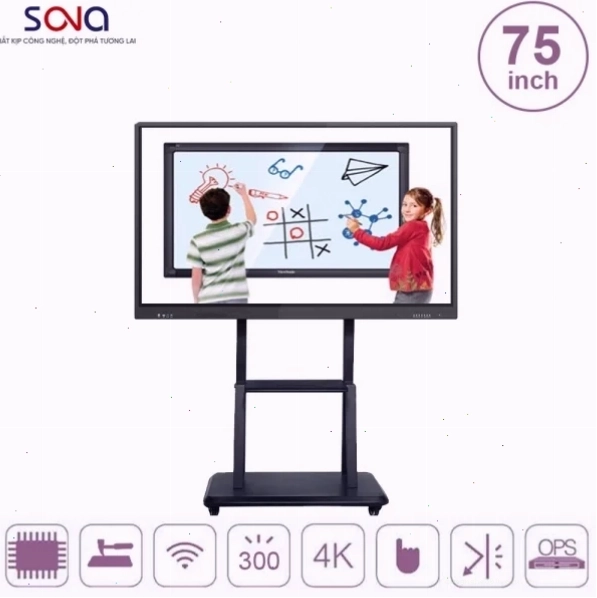 Màn hình tương tác 75 inch hiển thị rõ nét
