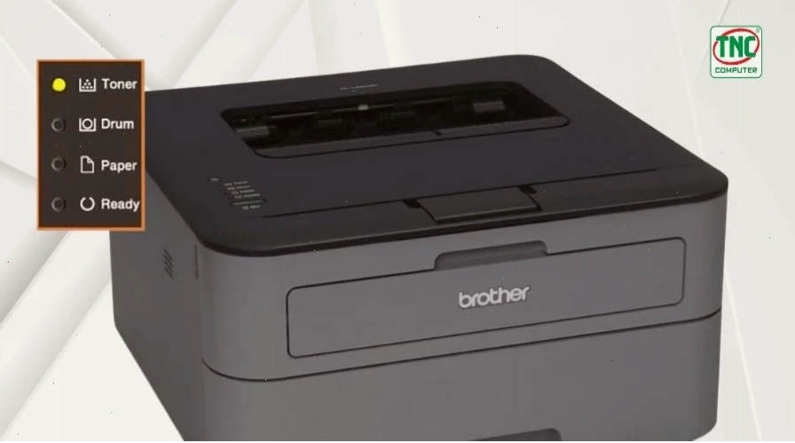 Máy in Brother HL-L2321D báo lỗi toner với đèn nhấp nháy