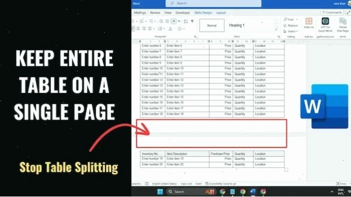 Nguyên Nhân Bảng Bị Nhảy Trang Trong Word