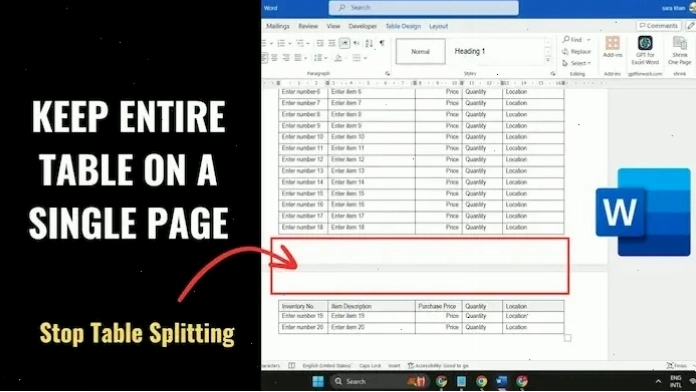 Nguyên Nhân Bảng Bị Nhảy Trang Trong Word