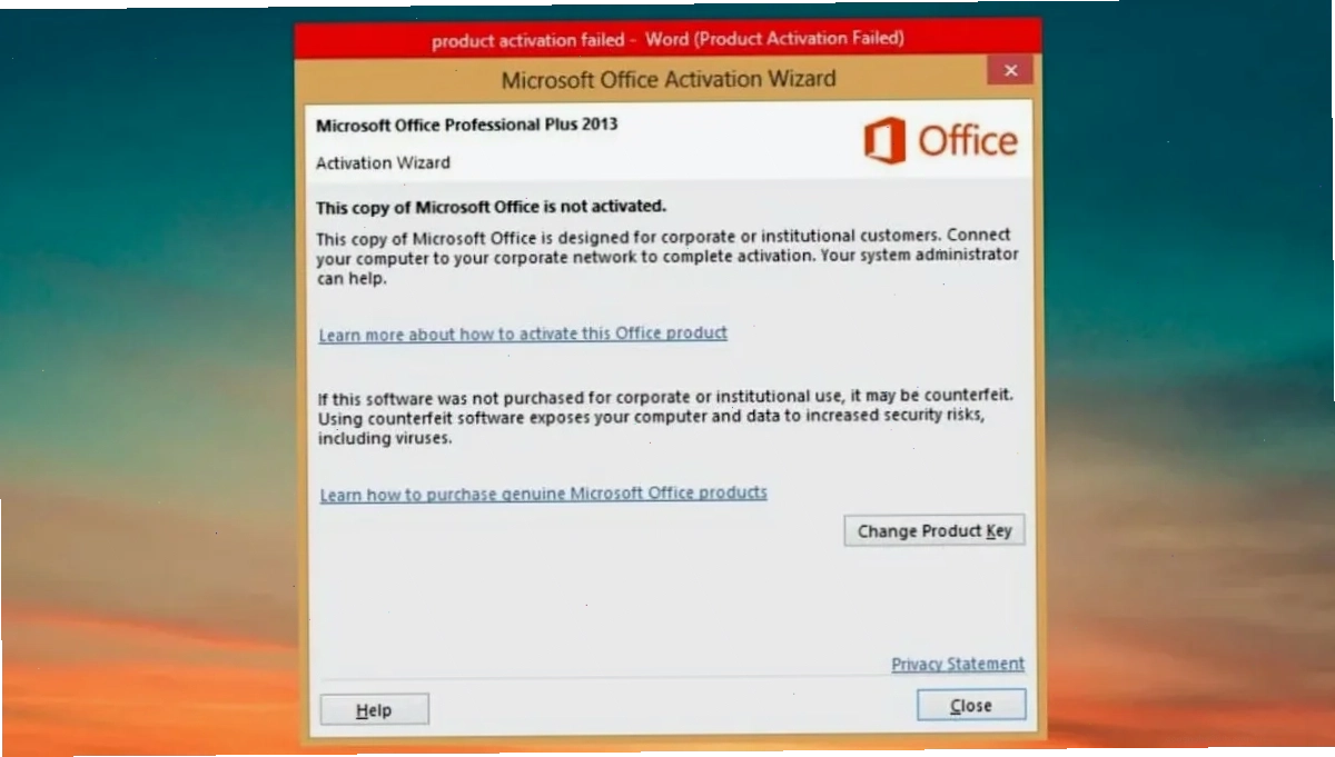 Nguyên nhân dẫn đến lỗi Product Activation Failed Office