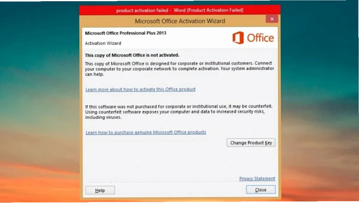 Nguyên nhân dẫn đến lỗi Product Activation Failed Office