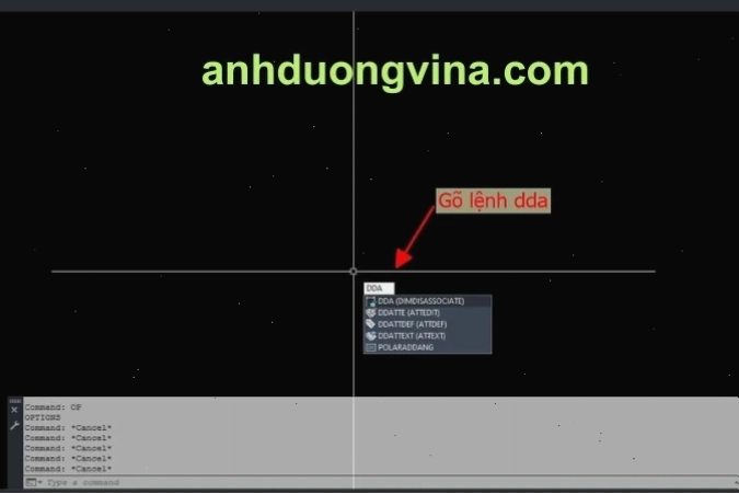 Nhập lệnh DDA và nhấn Enter