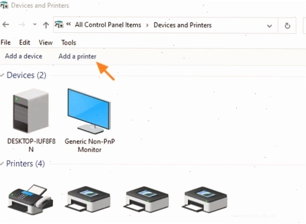 Nhấp vào Add a printer để bắt đầu
