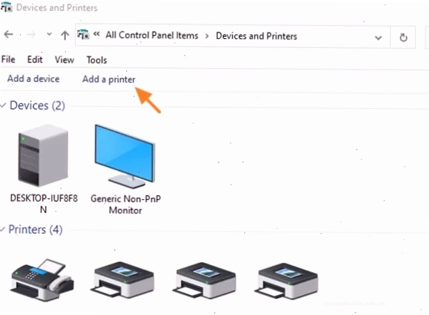 Nhấp vào Add a printer để bắt đầu sửa lỗi 0x0000011b