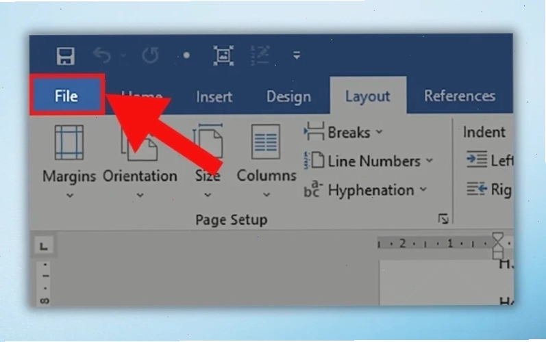 Nhấp vào tab File