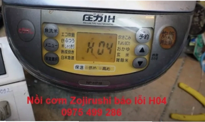 nồi cơm Zojirushi báo lỗi H04