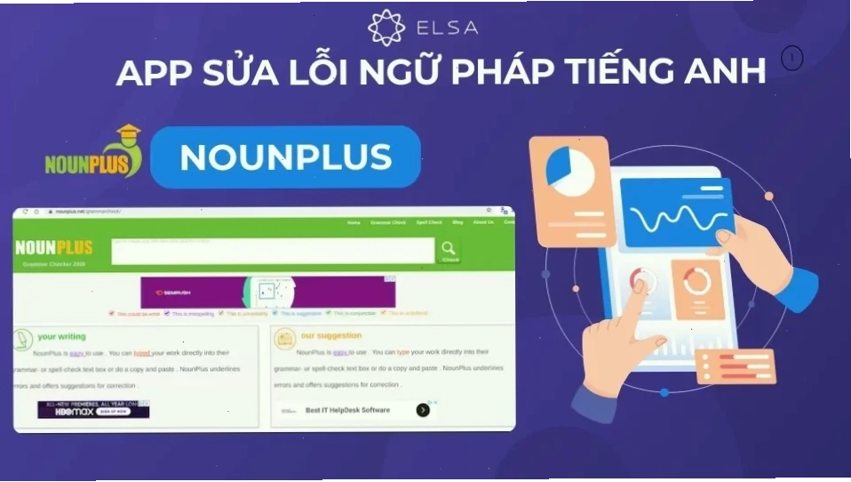 NOUNPLUS là một app sửa lỗi ngữ pháp miễn phí và dễ sử dụng