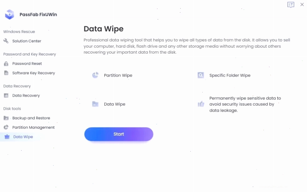 PassFab FixUWin icon công cụ sửa lỗi khởi động