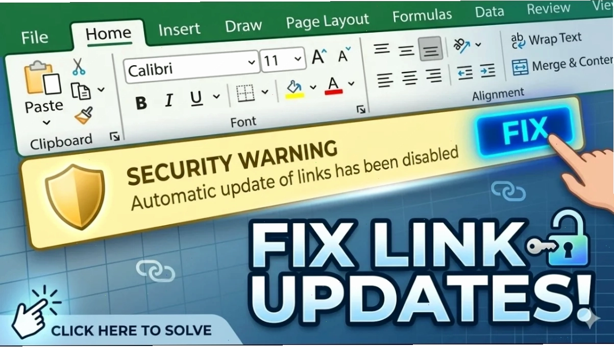 Quản lý và sửa lỗi automatic update of links has been disabled bằng Edit Links