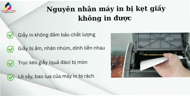 Quy trình sửa lỗi máy in bị kẹt giấy tại Viện Máy In Toàn Tâm