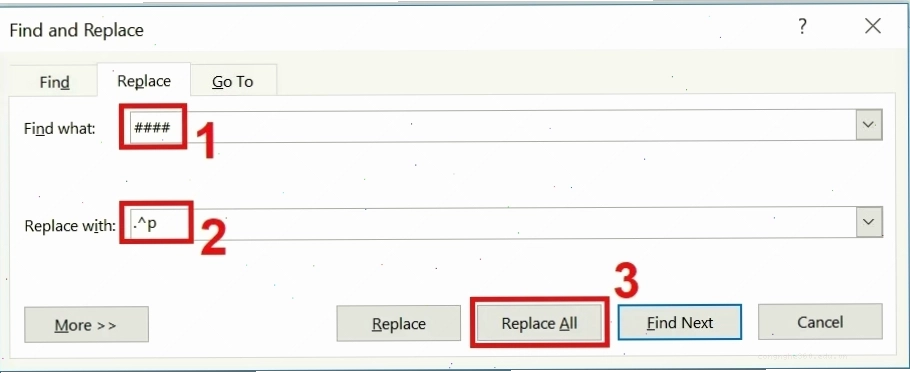 Quy trình sửa lỗi nhảy dòng trong Word 2010 bằng Find and Replace