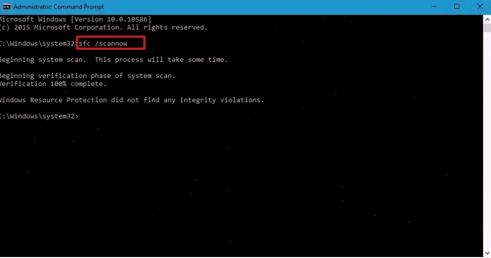 Sử dụng SFC SCANNOW để kiểm tra và sửa lỗi file hệ thống