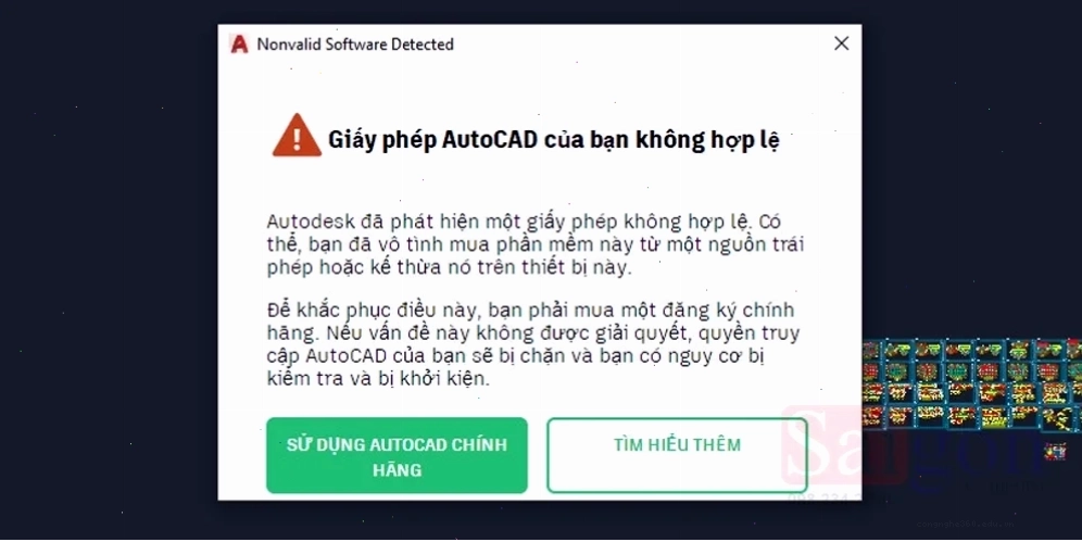 Sửa lỗi Giấy phép AutoCAD của bạn không hợp lệ