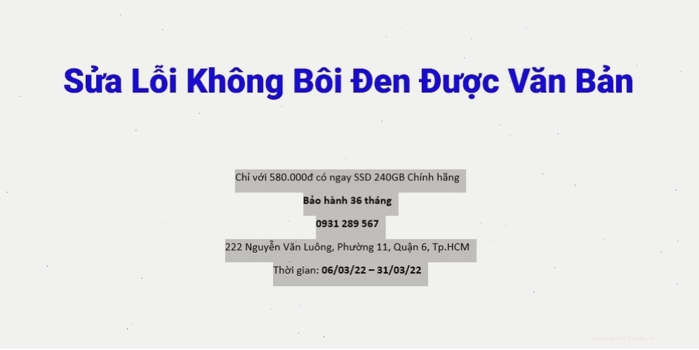 Sửa lỗi không bôi đen được văn bản trong Microsoft Word