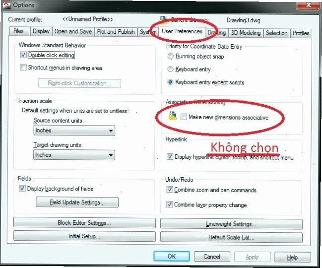 sua loi nhay dim trong cad